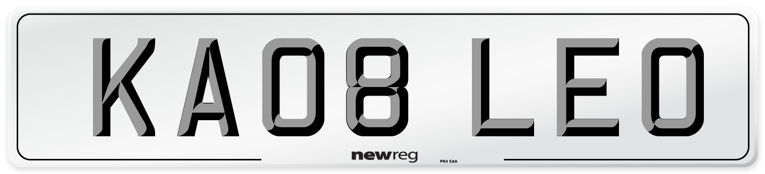 KA08 LEO Number Plate from New Reg